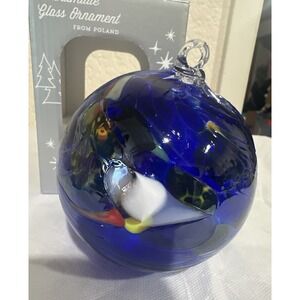 Zorza Handmade Glass Ornament From Poland Mouthblown Huta Szkla Christmas In Box